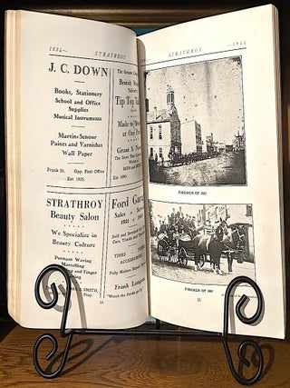 Strathroy (Red Valley) 1834-1934. Named After an Obscure Parish in Ireland, The Home of Our Founder, John S. Buchanan. Strath-Valley; Roy-Red