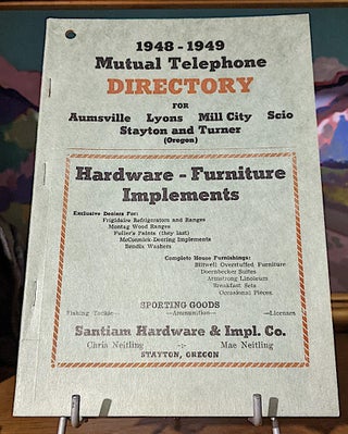 Item #10548 Mutual Telephone Directory For Aumsville - Lyons - Mill City - Scio - Stayton and...