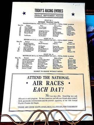 1936 Official Publication National Air Races Los Angeles Municipal Airport, Los Angeles September 4, 5, 6, 7. 16th Annual World's Premier Air Classic