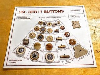Item #8873 Salesman Sample Card with 26 Wooden Buttons. Timber Buttons