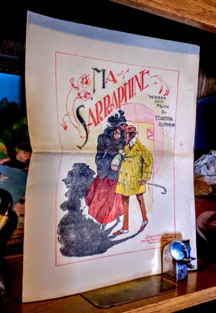 Item #9212 Ma Sarraphine [ Sheet Music ]. Exaggerated ethnic stereotype cover illustration of a well dressed African American couple leaving the theatre. words, music by.