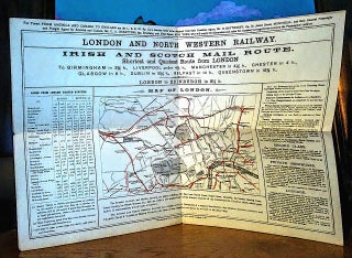 London & North Western Railway -- Irish And Scotch Mail Route. Shortest and Quickest Route from London to Birmingham, Liverpool, Manchester, Chester, Glasgow, Dublin, Belfast, Queenstown. London to Edinburgh; List of charges at the Euston Hotel, London, Lime Street Station Hotel, Liverpool; Menu, Apartments, Baths, Attendance, Visitors' Servants, Fires