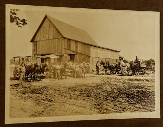 Item #9374 Vintage 19th century Photograph: "Bunting Livery Stable Near Gaston Oregon" written in...
