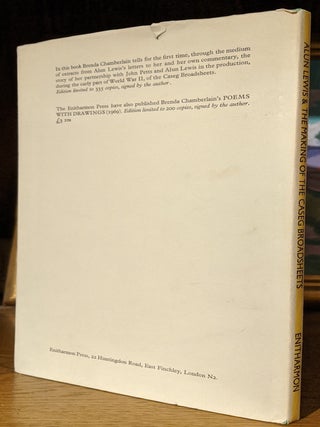 Alun Lewis & the Making of the Caseg Broadsheets. With a Letter From Vernon Watkins and a Checklist of the Broadsheets
